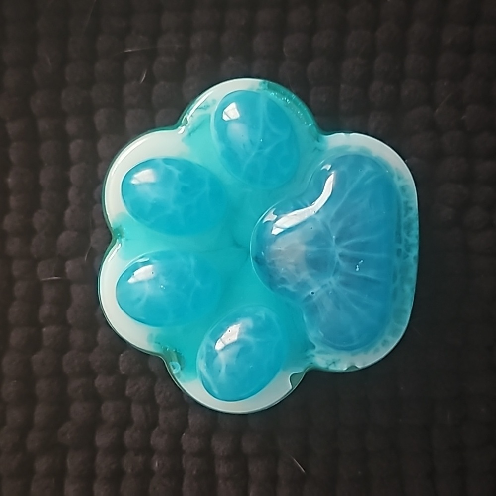 Handmade resin paw print jars